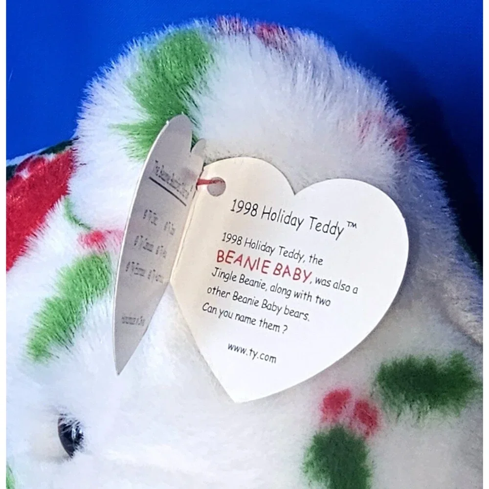NEW Ty Beanie Buddy VTG Holiday Teddy Bear Holly Christmas Plush 14